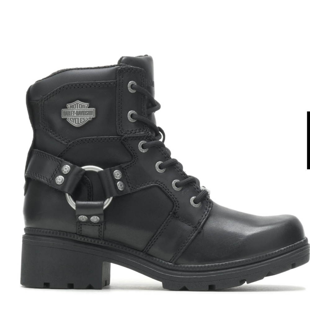 Harley Davidson boots. Women’s size 8. Accented with buckles and laces.